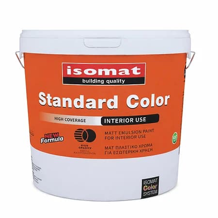 Vopsea lavabila interior Isomat Color Standard, alb, 15 l — reducere 28% de la 199,78 lei la 144,63 lei