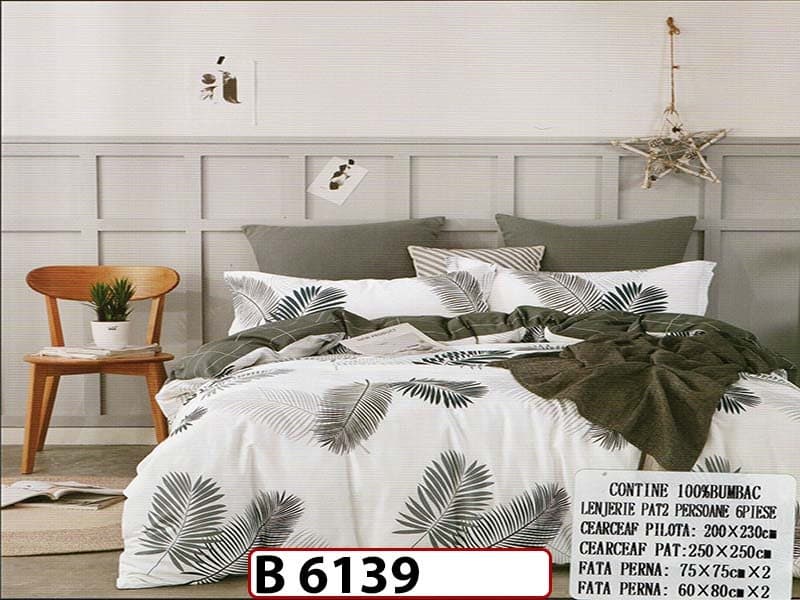 Lenjerie din bumbac 100% 6 piese - B6139 — reducere 22% de la 280 lei la 219 lei