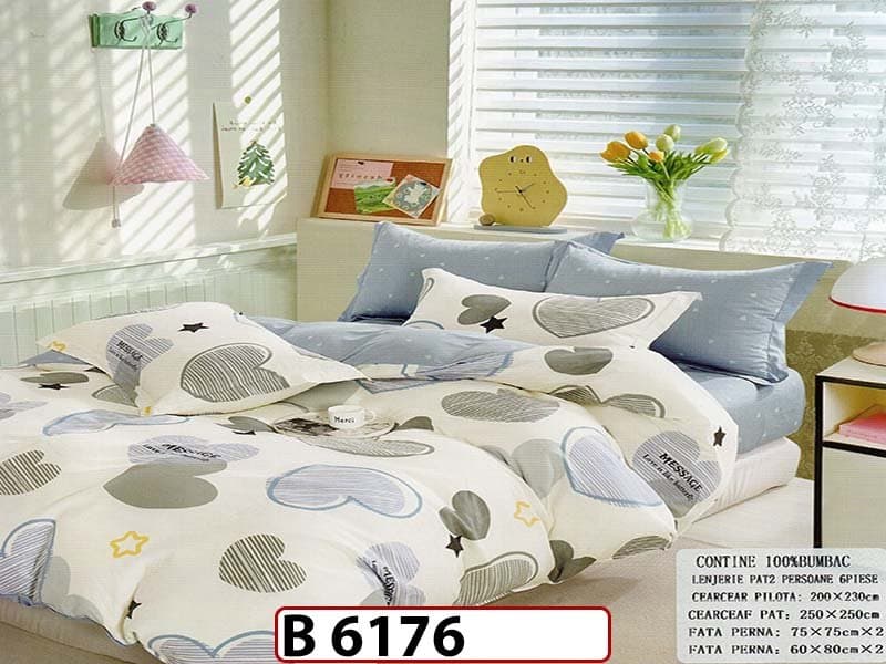 Lenjerie din bumbac 100% 6 piese - B 6176 — reducere 22% de la 280 lei la 219 lei
