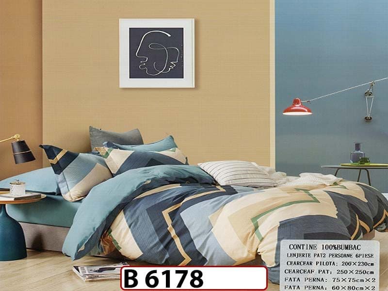 Lenjerie din bumbac 100% 6 piese - B 6178 — reducere 22% de la 280 lei la 219 lei