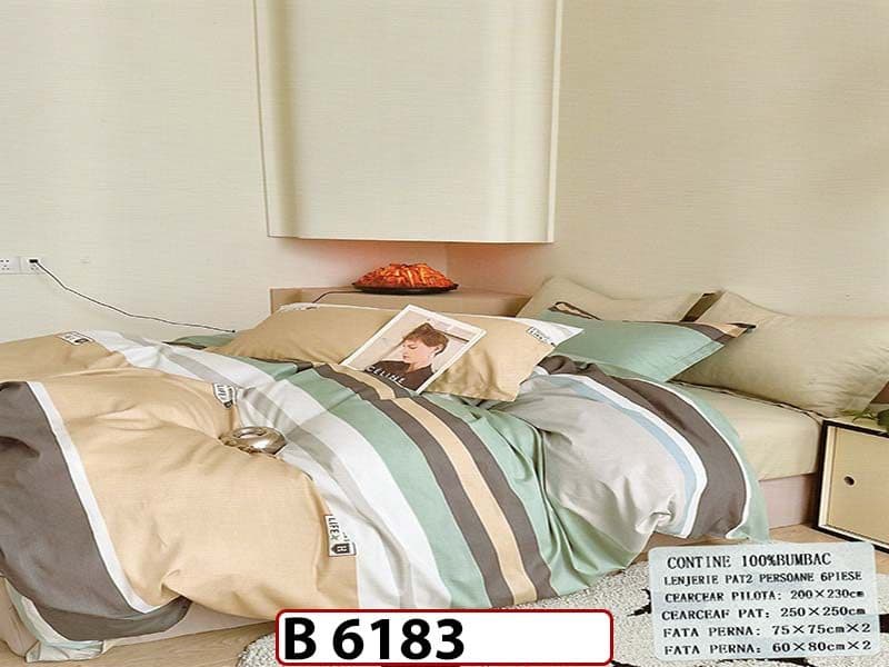 Lenjerie din bumbac 100% 6 piese - B 6183 — reducere 22% de la 280 lei la 219 lei