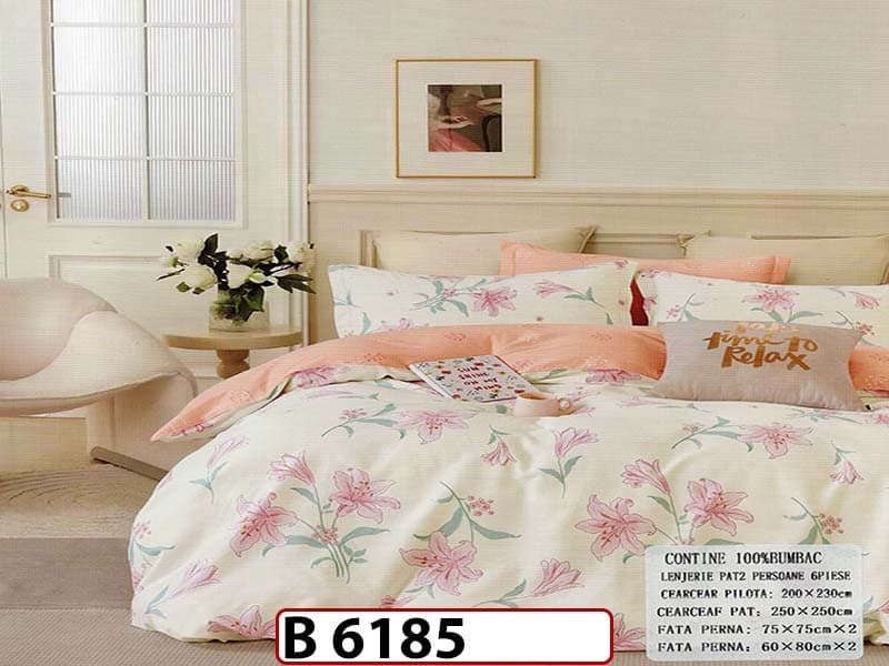 Lenjerie din bumbac 100% 6 piese - B 6185 — reducere 22% de la 280 lei la 219 lei