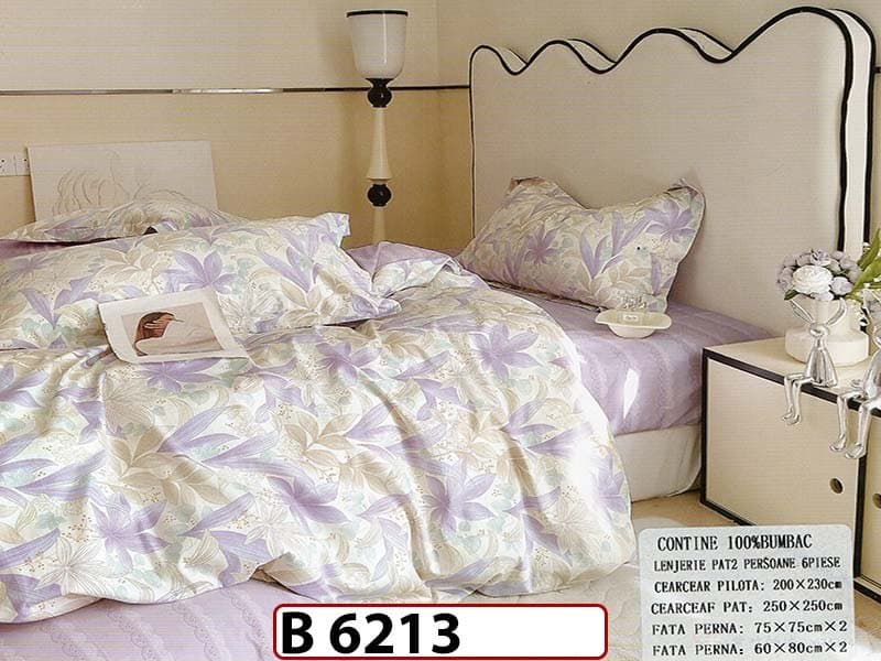 Lenjerie din bumbac 100% 6 piese - B 6213 — reducere 22% de la 280 lei la 219 lei