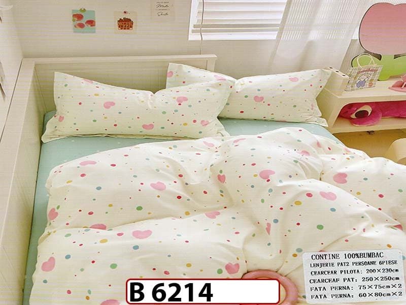 Lenjerie din bumbac 100% 6 piese - B 6214 — reducere 22% de la 280 lei la 219 lei