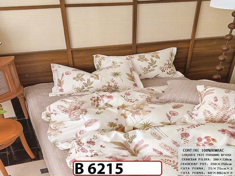 Lenjerie din bumbac 100% 6 piese - B 6215 — reducere 22% de la 280 lei la 219 lei