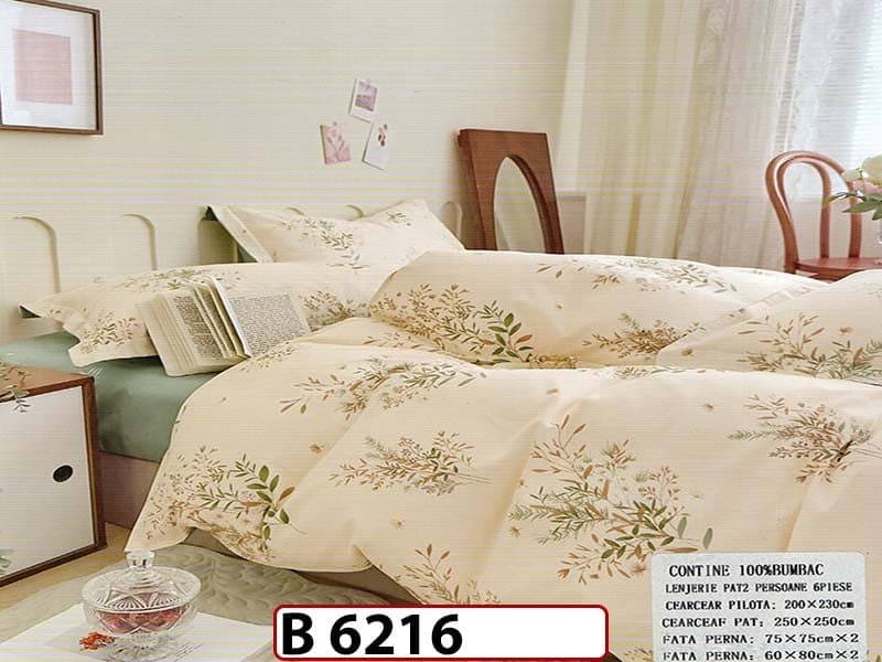 Lenjerie din bumbac 100% 6 piese - B 6216 — reducere 22% de la 280 lei la 219 lei