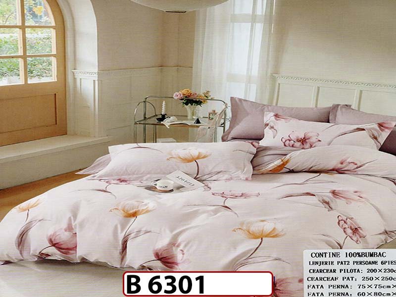 Lenjerie din bumbac 100% 6 piese - B 6301 — reducere 22% de la 280 lei la 219 lei