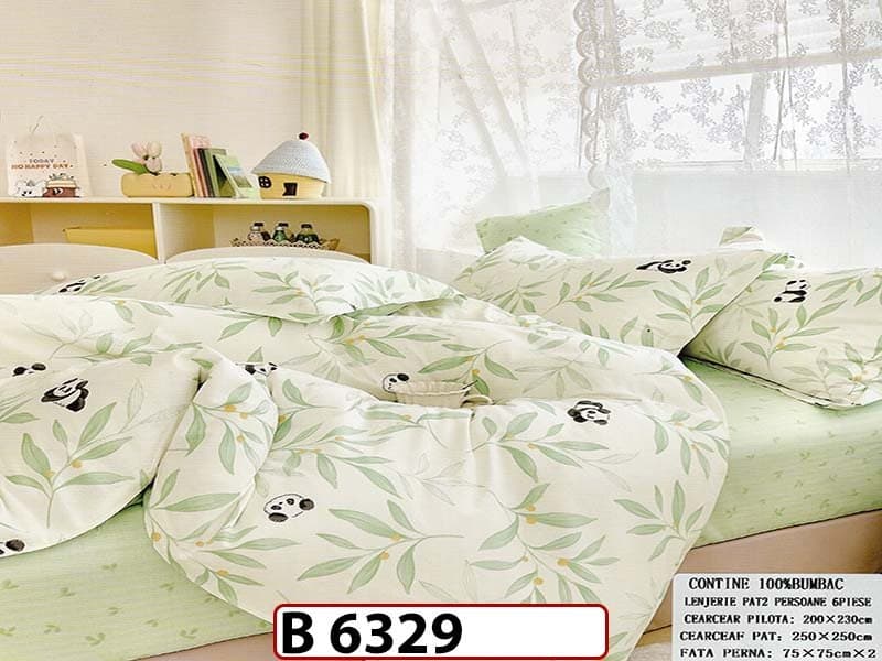 Lenjerie din bumbac 100% 6 piese - B 6329 — reducere 22% de la 280 lei la 219 lei