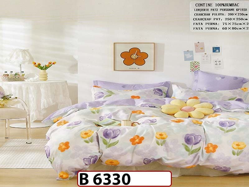 Lenjerie din bumbac 100% 6 piese - B 6330 — reducere 22% de la 280 lei la 219 lei