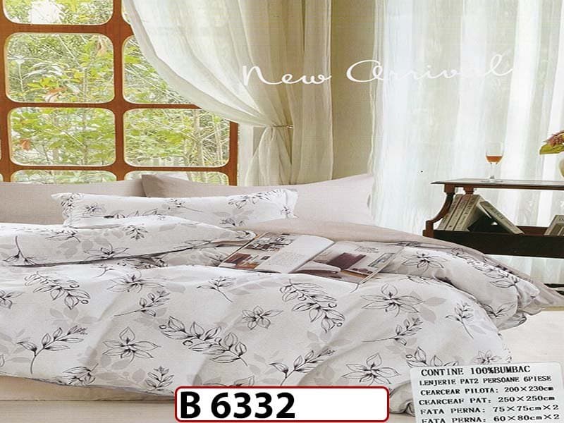 Lenjerie din bumbac 100% 6 piese - B 6332 — reducere 22% de la 280 lei la 219 lei