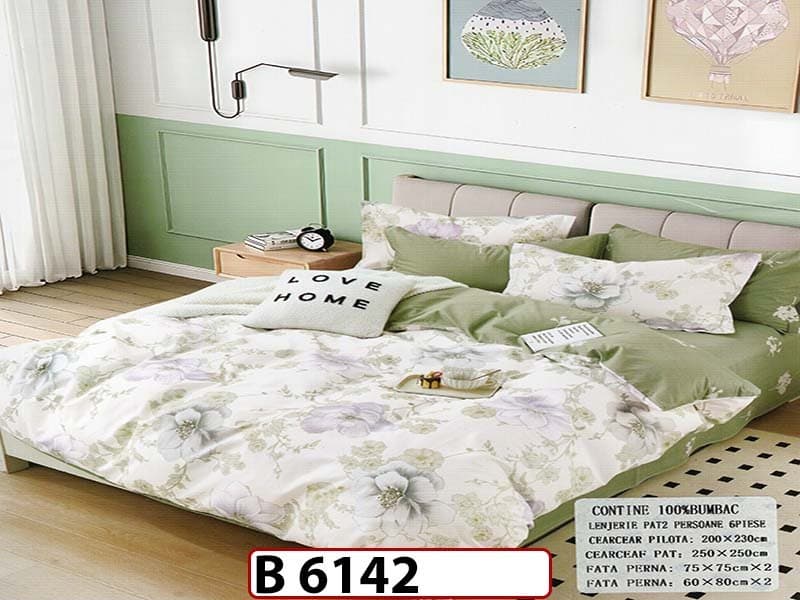 Lenjerie din bumbac 100% 6 piese - B 6142 — reducere 22% de la 280 lei la 219 lei