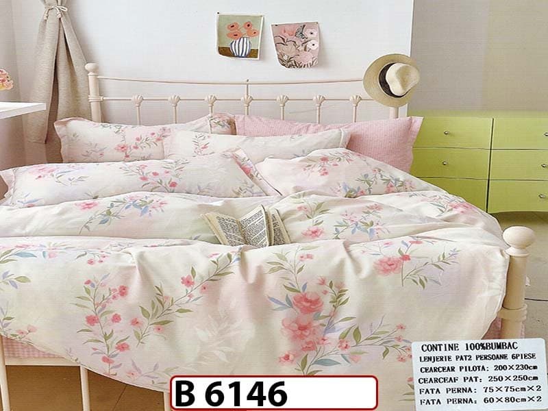 Lenjerie din bumbac 100% 6 piese - B 6146 — reducere 22% de la 280 lei la 219 lei