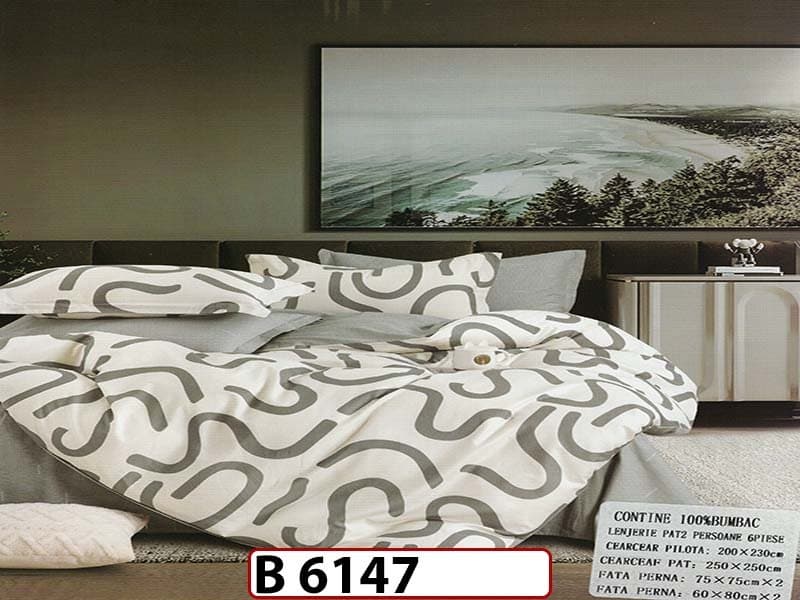 Lenjerie din bumbac 100% 6 piese - B 6147 — reducere 22% de la 280 lei la 219 lei
