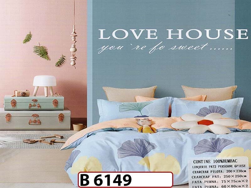 Lenjerie din bumbac 100% 6 piese - B 6149 — reducere 22% de la 280 lei la 219 lei
