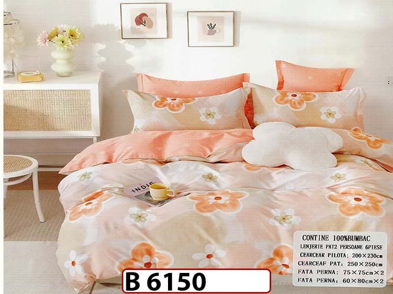 Lenjerie din bumbac 100% 6 piese - B 6150 — reducere 22% de la 280 lei la 219 lei