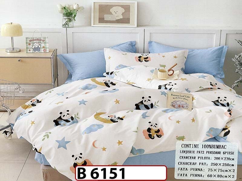 Lenjerie din bumbac 100% 6 piese - B 6151 — reducere 22% de la 280 lei la 219 lei
