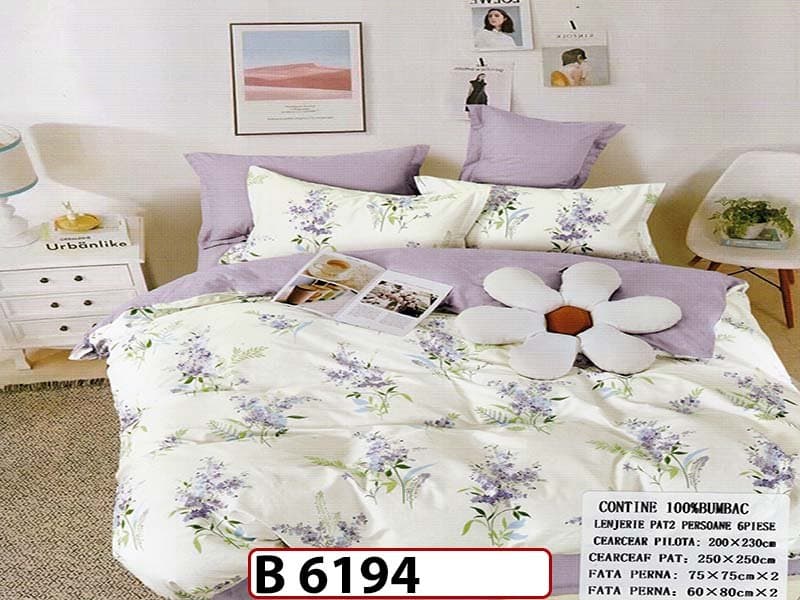 Lenjerie din bumbac 100% 6 piese - B 6194 — reducere 22% de la 280 lei la 219 lei