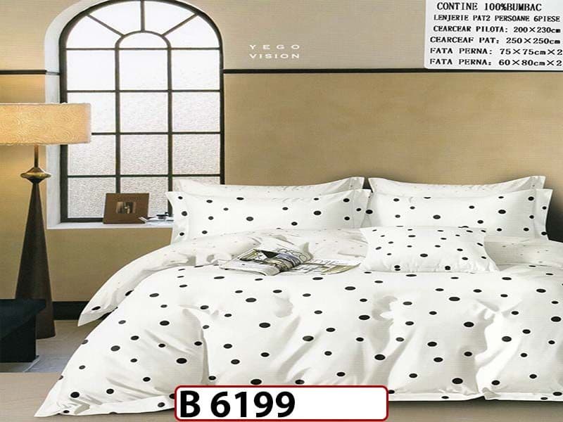 Lenjerie din bumbac 100% 6 piese - B 6199 — reducere 22% de la 280 lei la 219 lei