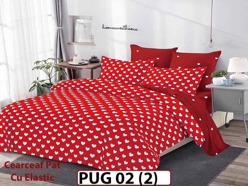 Lenjerie din finet  6 piese si cearceaf cu elastic - PUG 02 — reducere 30% de la 199 lei la 139 lei