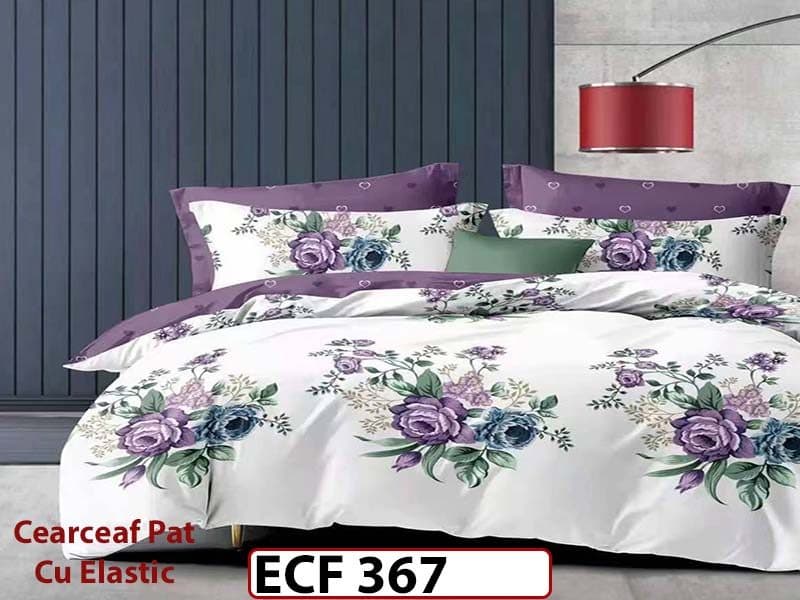 Lenjerie din finet  6 piese si cearceaf cu elastic - ECF 367 — reducere 30% de la 199 lei la 139 lei