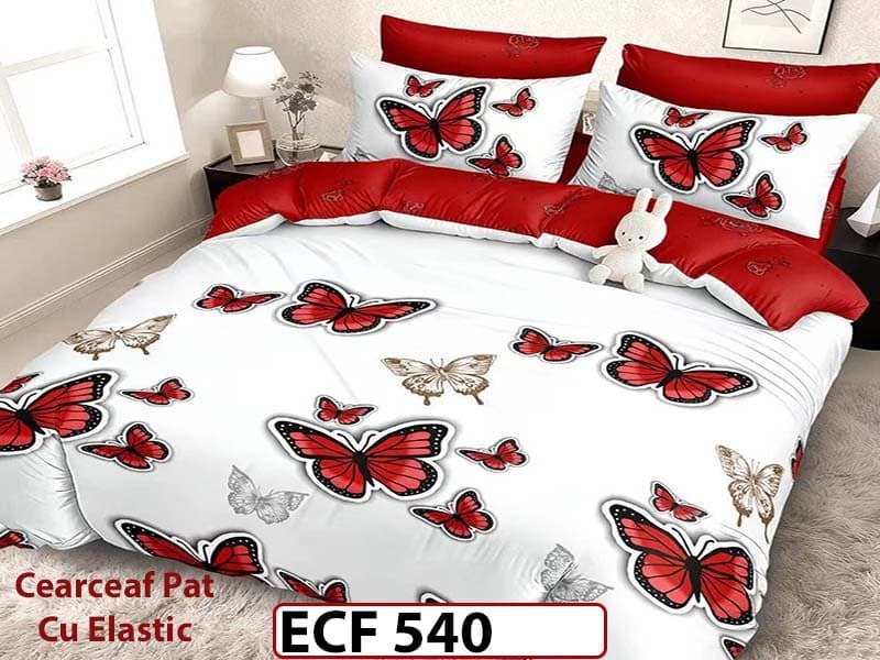 Lenjerie din finet  6 piese si cearceaf cu elastic - ECF 540 — reducere 30% de la 199 lei la 139 lei