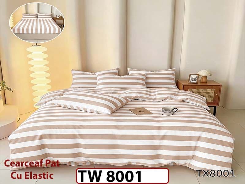 Lenjerie din finet  4 piese si cearceaf cu elastic - TW 8001 — reducere 30% de la 199 lei la 139 lei