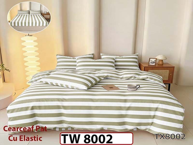 Lenjerie din finet  4 piese si cearceaf cu elastic - TW 8002 — reducere 30% de la 199 lei la 139 lei