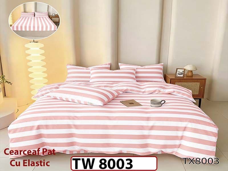 Lenjerie din finet  4 piese si cearceaf cu elastic - TW 8003 — reducere 30% de la 199 lei la 139 lei