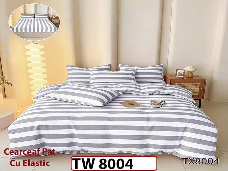 Lenjerie din finet  4 piese si cearceaf cu elastic - TW 8004 — reducere 30% de la 199 lei la 139 lei
