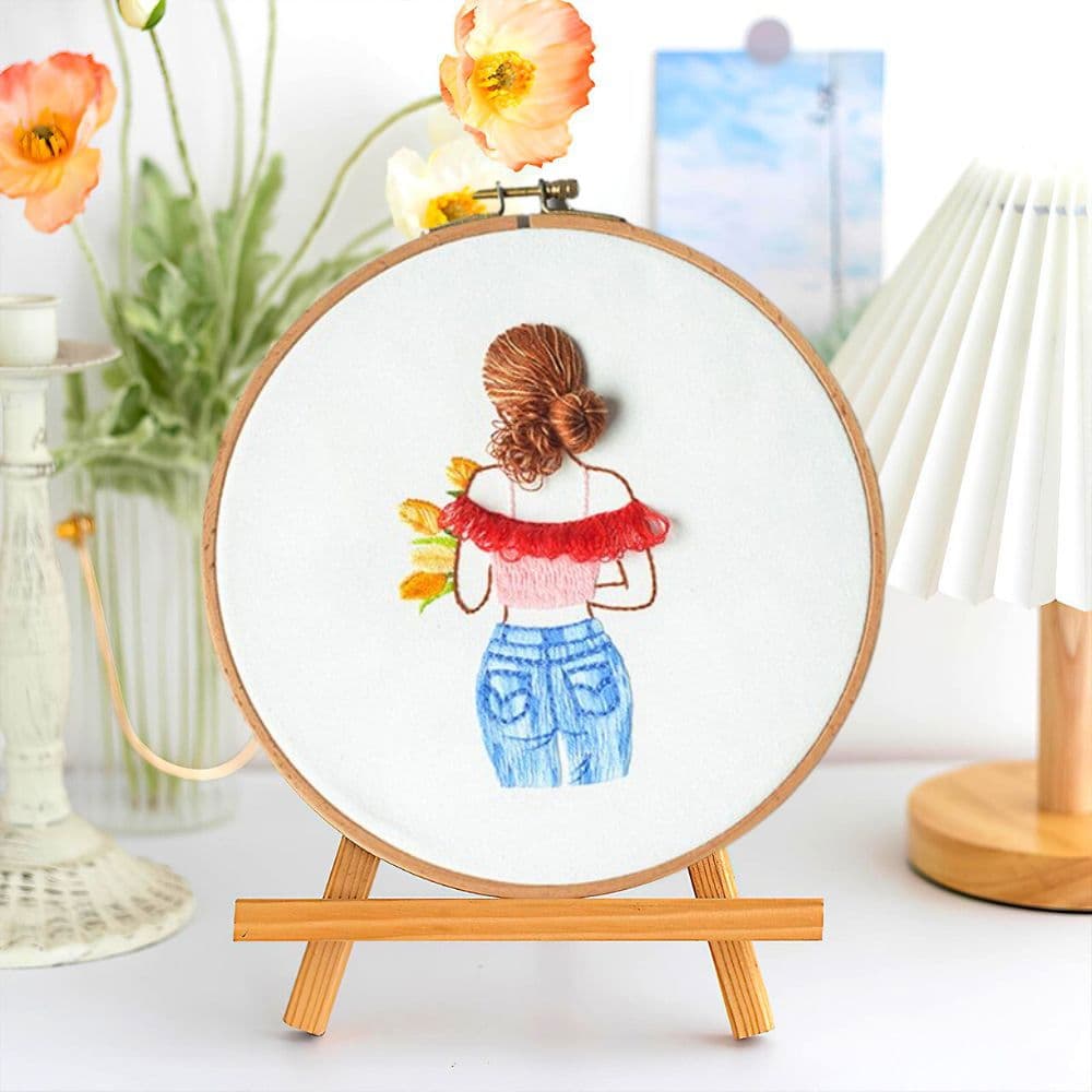 Kit Broderie DIY, Silhouette, Fata cu parul prins — reducere 69% de la 75 lei la 23,14 lei