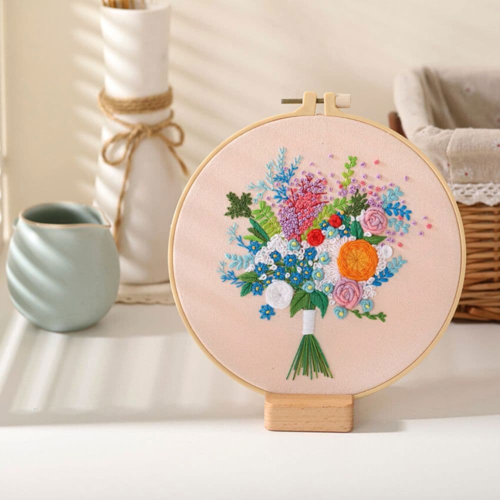 Kit Broderie DIY, Buchet superb de flori — reducere 69% de la 75 lei la 23,14 lei
