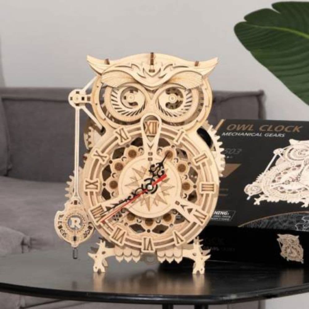 Puzzle 3D Ceas Bufnita Lemn Robotime — reducere 27% de la 303 lei la 219,83 lei