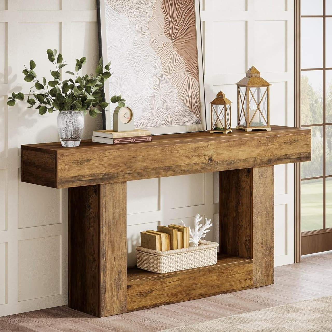 MAM4 - Masa Consola, 160 cm, masuta hol, living, dining, dormitor - Maro - Negru / Maro / Gri / Negru / Maro Mix — reducere 27% de la 2.049 lei la 1.486,78 lei