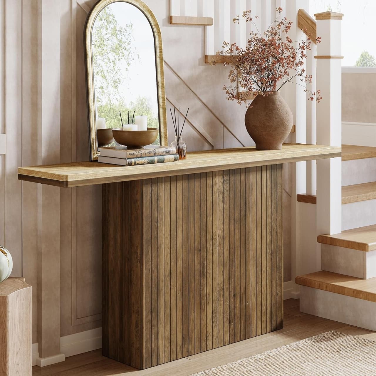 MAM19 - Masa Consola, 160 cm, masuta hol, living, dining, dormitor - Maro — reducere 26% de la 1.999 lei la 1.486,78 lei