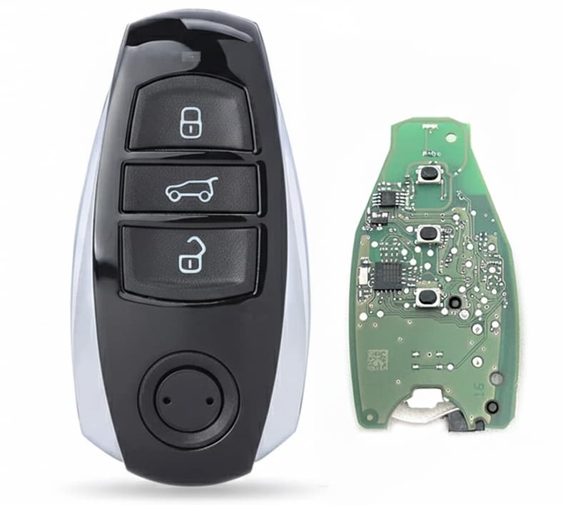 Cheie auto completa Techstar pentru VW Touareg, cu 3 butoane, programabila 434 MHz, cip 4A, echivalent OE 7P6959754 — reducere 22% de la 179,97 lei la 140,47 lei