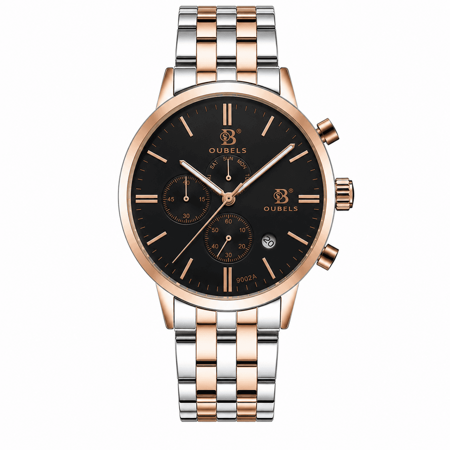 Ceas barbatesc Quartz, BUSINESS Steel Cronograf, Data, Zi a saptamanii — reducere 55% de la 180 lei la 81,82 lei