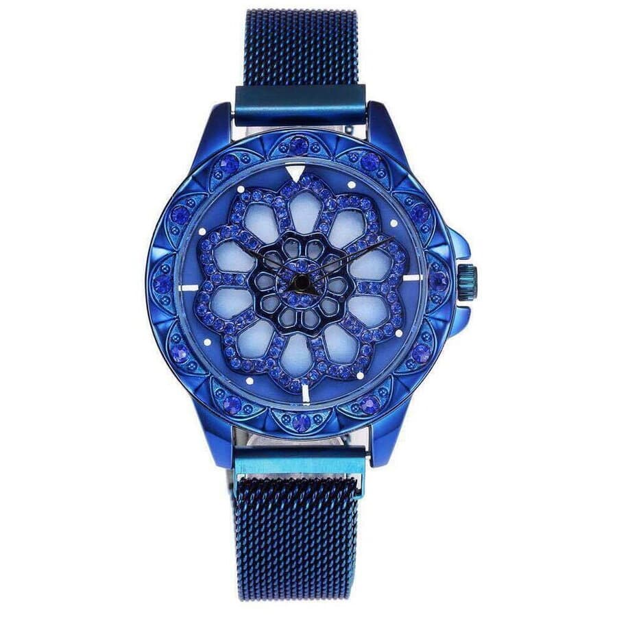 Ceas dama Quartz, Cadran Rotativ, Albastru