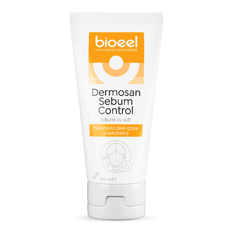 Lotiune cu sulf Dermosan Sebum Control, 100 ml, Bioeel — reducere 20% de la 65,9 lei la 52,72 lei