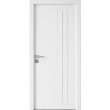 Usa Interior din MDF Novo Doors ND19 LUX PREMIUM, Cadru din Lemn Masiv, KIT COMPLET, Toc Reglabil de 10 CM INCLUS, Plinta pe Ambele Parti (Culoare: Alb mat, Dimensiune: 80 cm, Toc: Reglabil 30 cm, Man — reducere 34% de la 1.749 lei la 1.156,2 lei