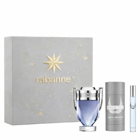 Set cadou Paco Rabanne, Invictus, Apa de Toaleta, Barbati, 100 ml + 10 ml si Deostick 75 ml, — reducere 35% de la 552 lei la 359,5 lei