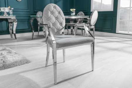 SCAG204 - Scaun tapitat cu picioare din metal, living, dining - Argintiu sau Negru — reducere 46% de la 3.549 lei la 1.900 lei