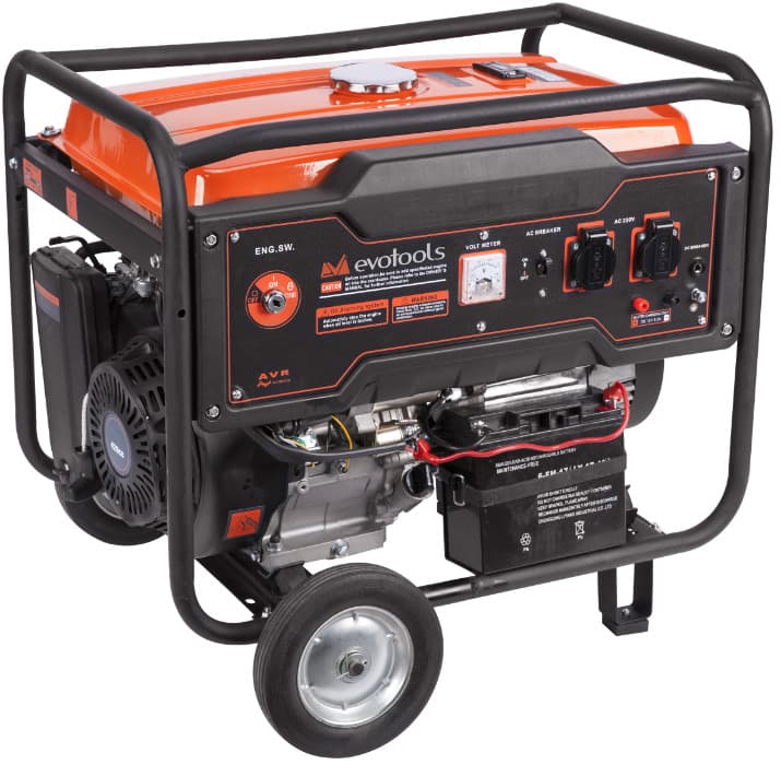 Generator curent 5500 W, 10.7cp 4 timpi GG 5500A - pornire manuala Evotools 679006 — reducere 10% de la 2.541 lei la 2.299 lei