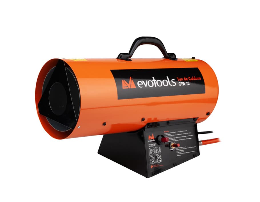 Tun de Caldura pe Gaz GFA 12 kW, 170 m³/h, pana la 86m². Evotools 681930 — reducere 25% de la 528,74 lei la 399 lei