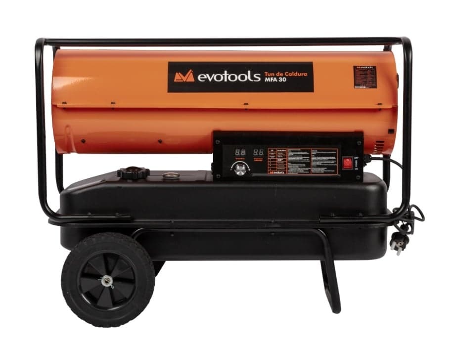 Tun de caldura pe motorina 30kW, rezervor 32L, cu termostat si display digital, Evotools MFA 682829 — reducere 32% de la 1.688 lei la 1.150 lei