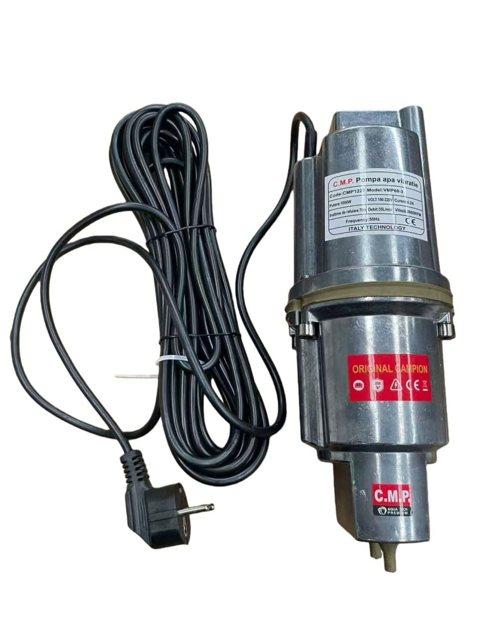 Pompa apa submersibila cu doua sorburi, 1000w, 70m inaltime, 35 l/min, model vmp60-3, Campion CMP1227 — reducere 39% de la 172 lei la 104,99 lei
