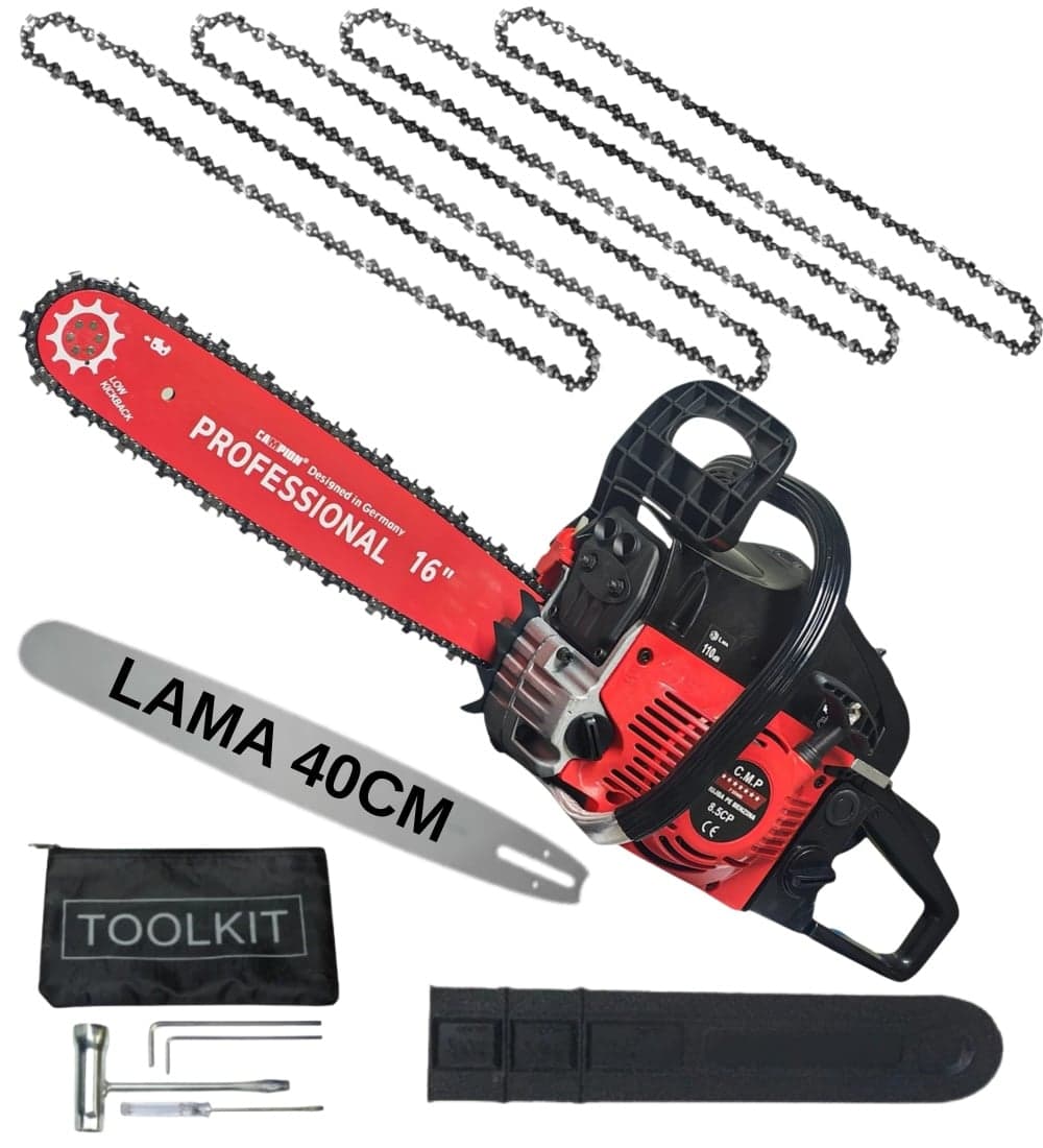 8.5CP *4 LANTURI* PACHET Drujba benzina 58cc, 8.5cp, 10.000rpm, 400mm, MOTOYAMA JAPAN EasyStart New Generation CMP1312R — reducere 36% de la 389 lei la 249 lei