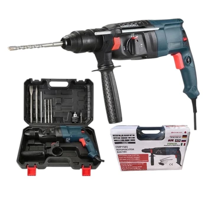 Bormasina Ciocan rotopercutor 3000W CU PERCUTIE, trusa, mandrina automata, 3J, 1200RPM, CAMPION PROFFESIONAL CMP1565 — reducere 48% de la 405,71 lei la 209 lei