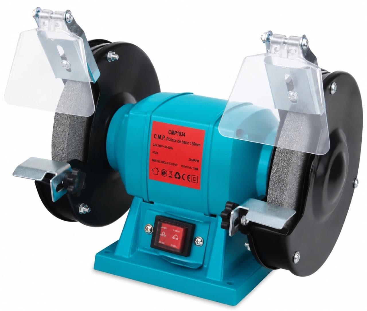 Polizor de banc electric 150mm, 350w, 2950rpm, pietre incluse, protectii duble, 12,7mm, CAMPION PROFESSIONAL CMP1834 — reducere 35% de la 222 lei la 145 lei