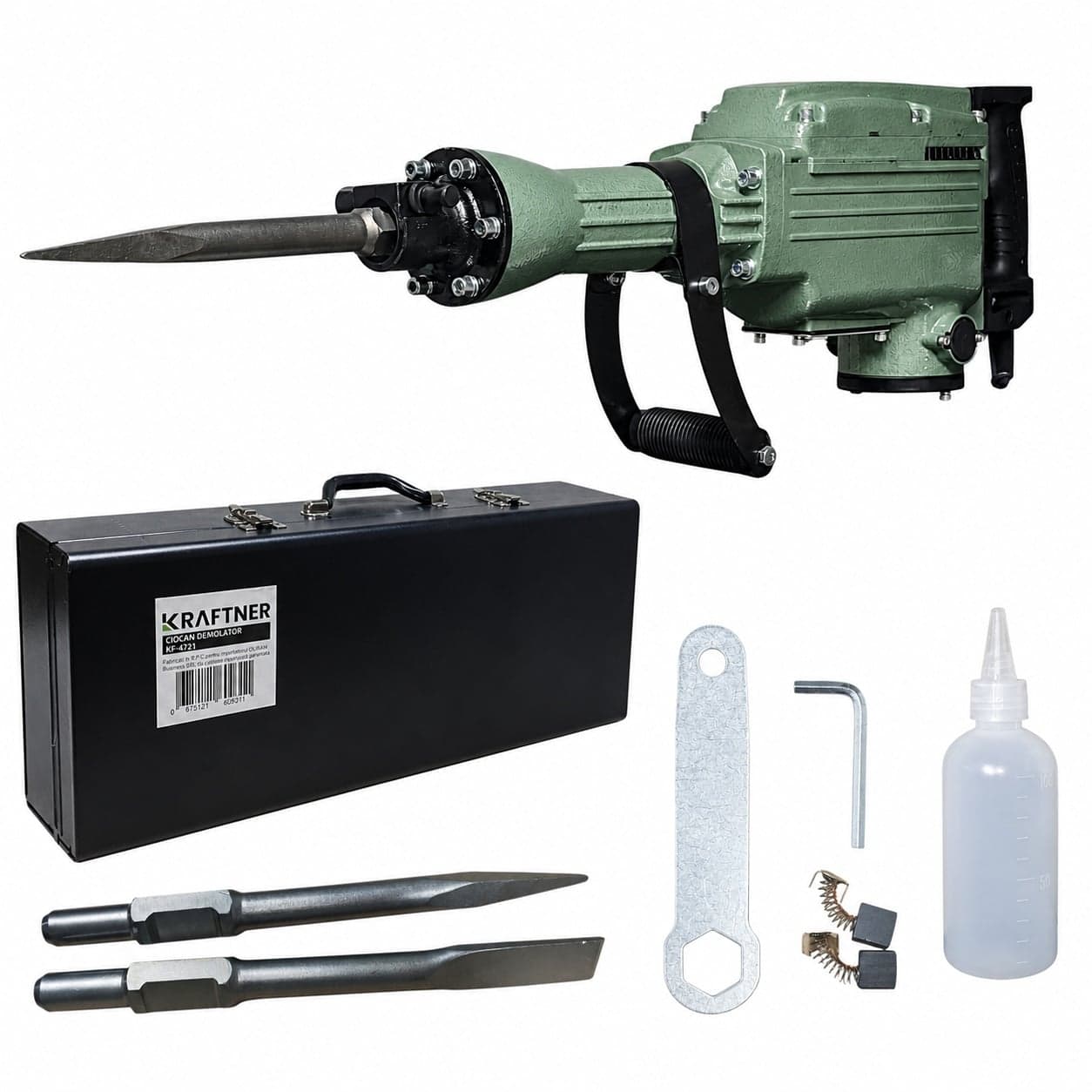 Ciocan Demolator picamer 3000w, 60j, 1800rpm, 16kg, sds-hex 65mm, maner anti-vibratii KRAFTNER KF-4721 — reducere 29% de la 799 lei la 568 lei