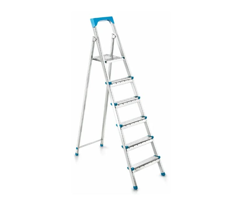 Scara otel 6 trepte, 5+1, 123cm, 120kg, 6,4kg, pliabila, M5.1S — reducere 38% de la 214,55 lei la 133 lei